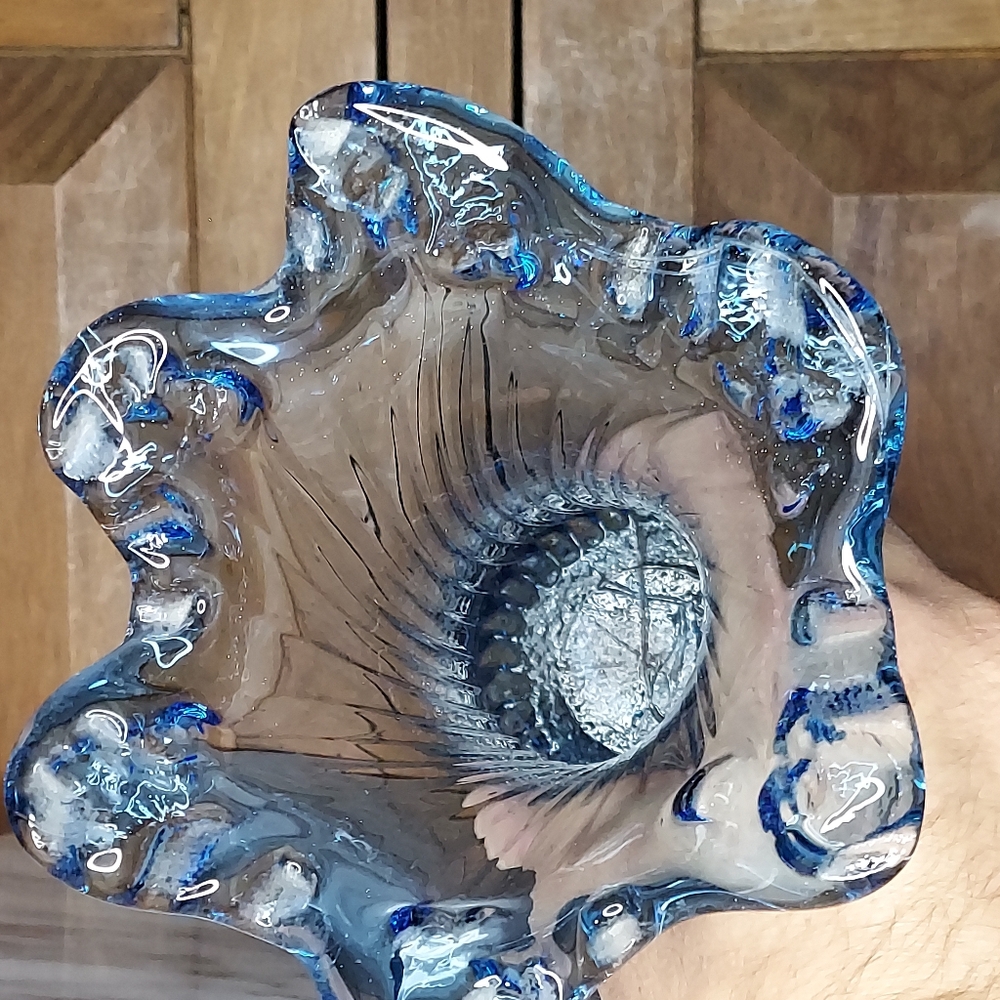 Vintage Murano Blue Glass Swung Vase - Picture 10 of 10